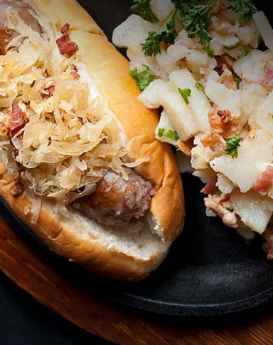 Oktoberfest Special - Beer Braised Bratwurst Sandwich